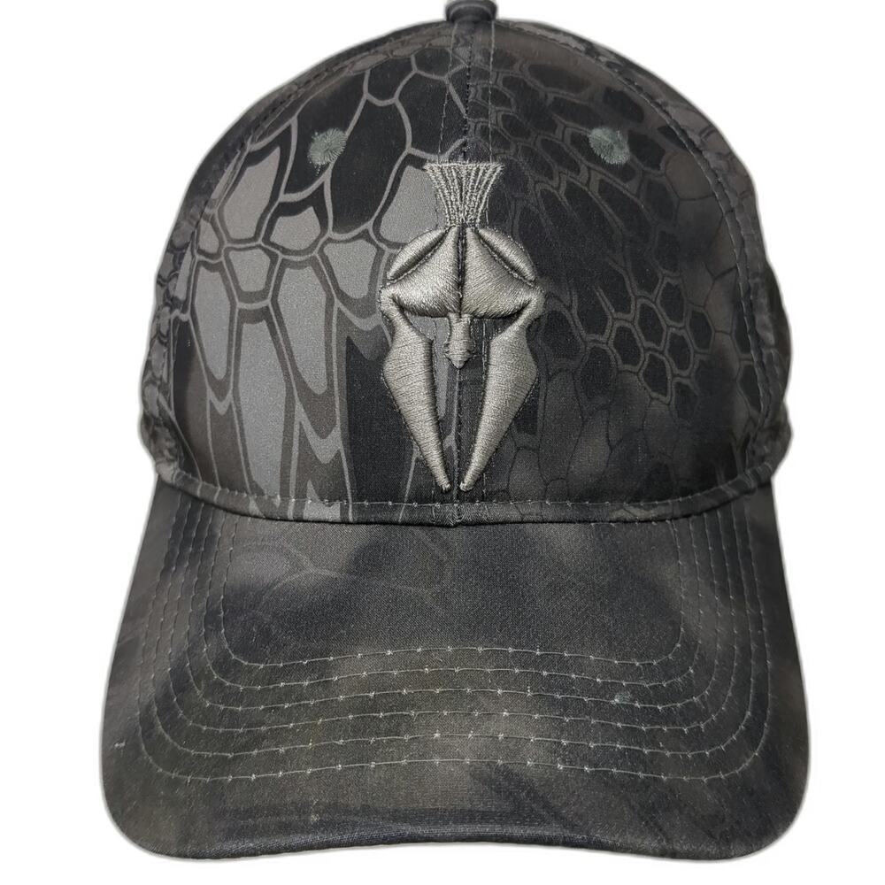 Kryptek Baseball Cap Black Gray OSFM Spartan Helmet Typhon Camo Strapback Hat
